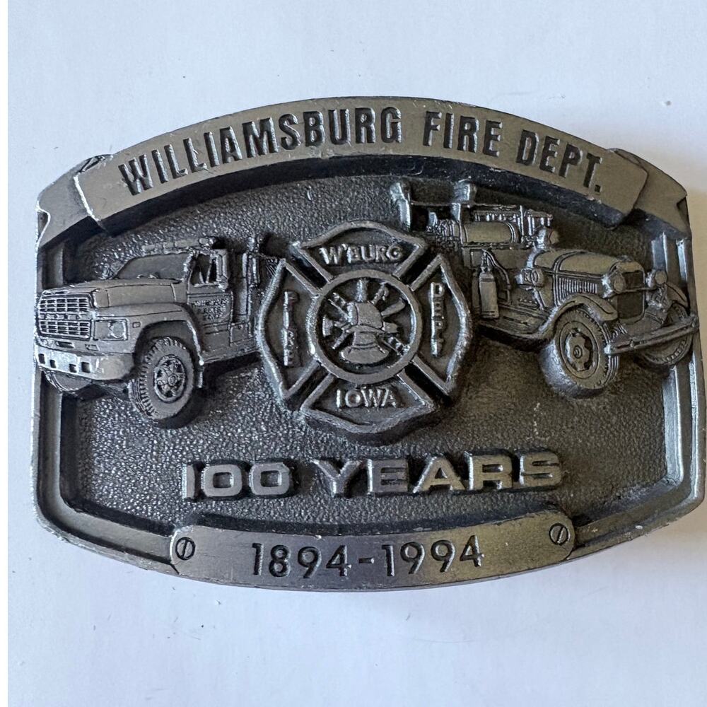 Limited Edition Pewter Williamsburg Iowa Fire Department Belt Buckle